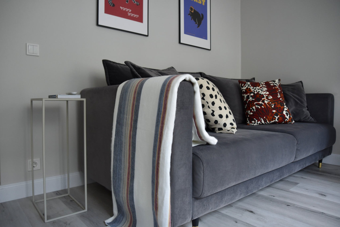 Highland Stripes Alpaca Wool Blanket Laipaca photo