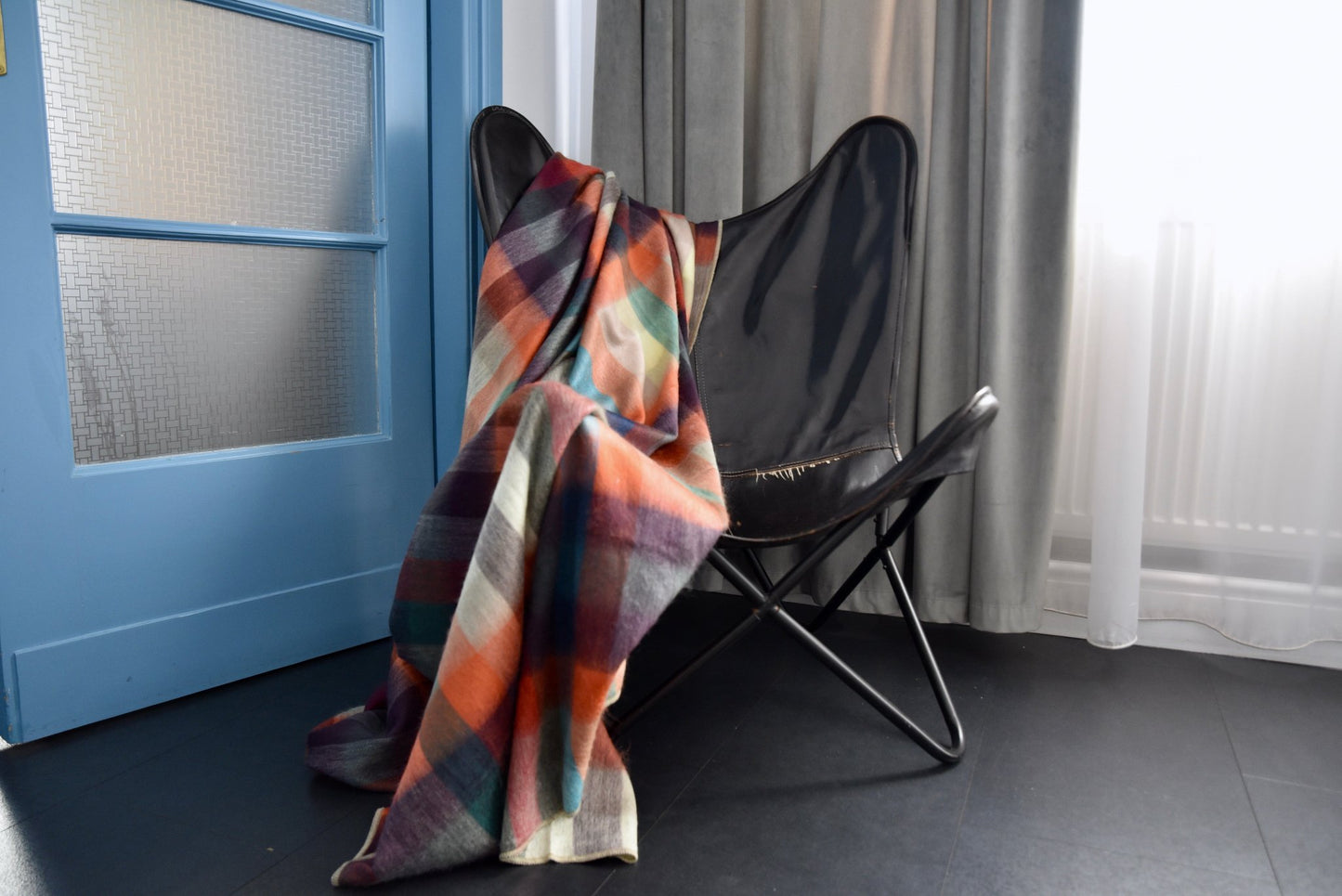 Plaid Alpaca Wool Blanket