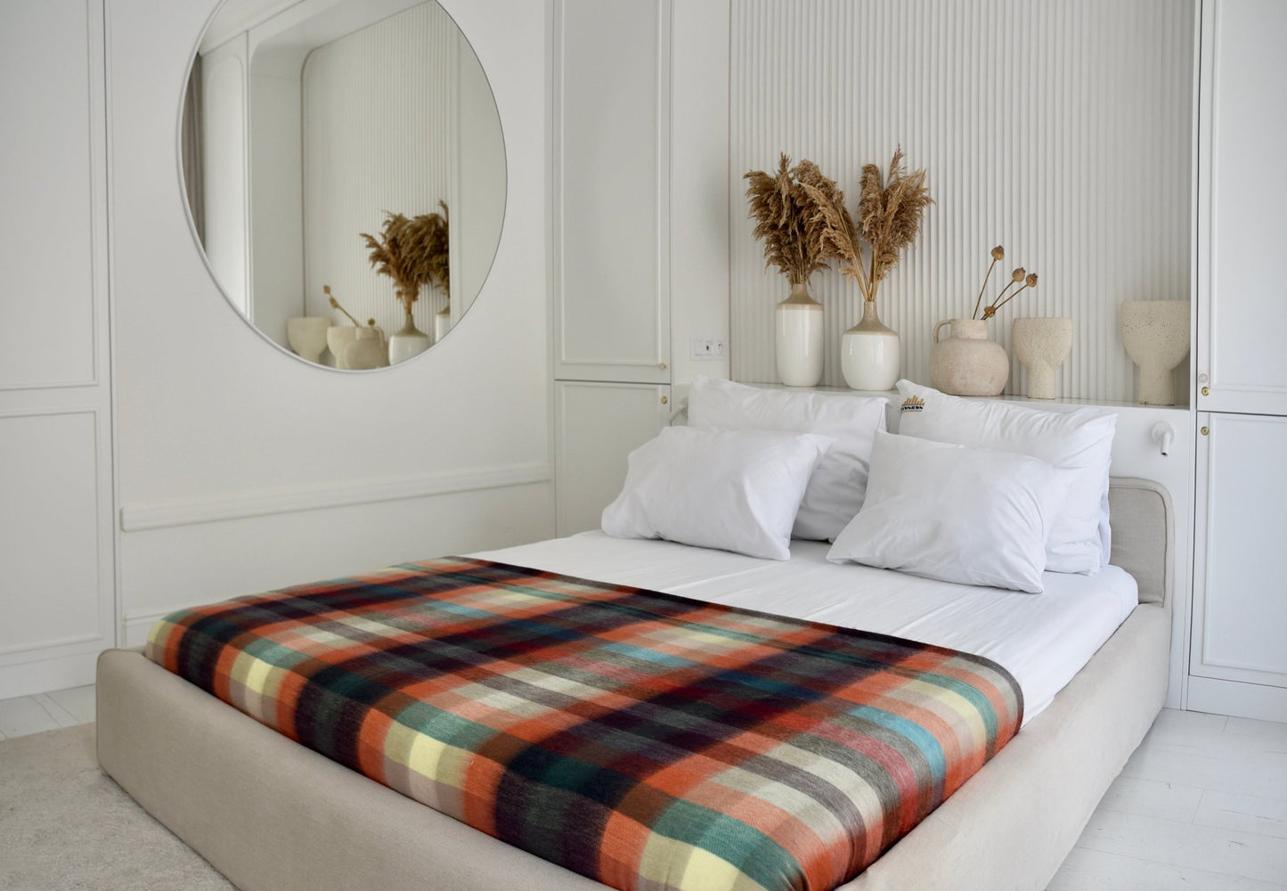 Plaid Alpaca Wool Blanket