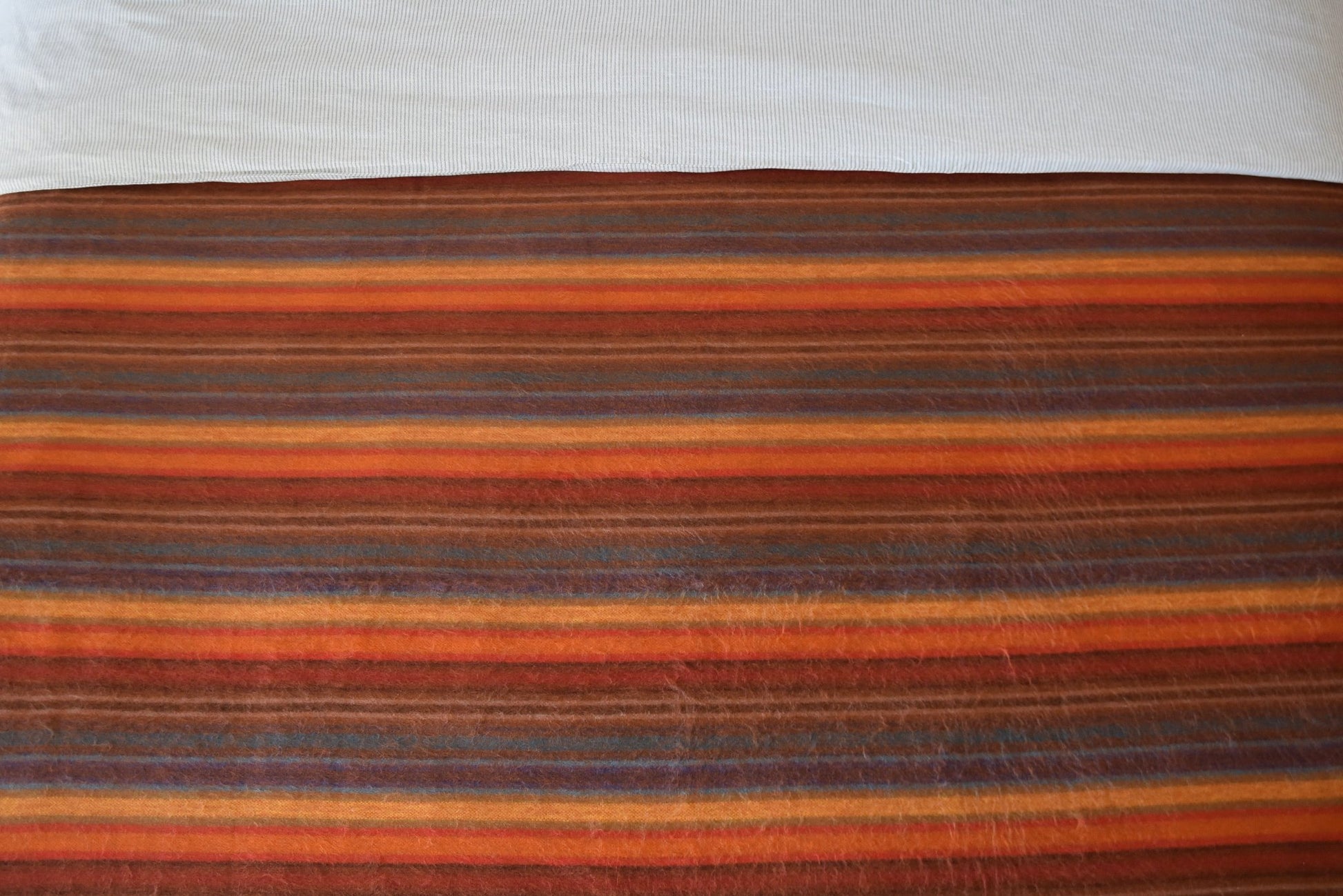 Autumn Sunset Orange Striped Baby Alpaca Wool Blanket Laipaca photo