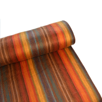 Autumn Sunset Orange Striped Baby Alpaca Wool Blanket Laipaca photo