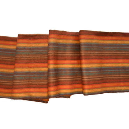 Autumn Sunset Orange Striped Baby Alpaca Wool Blanket Laipaca photo