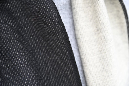 Close-up of black and white fabric swatches