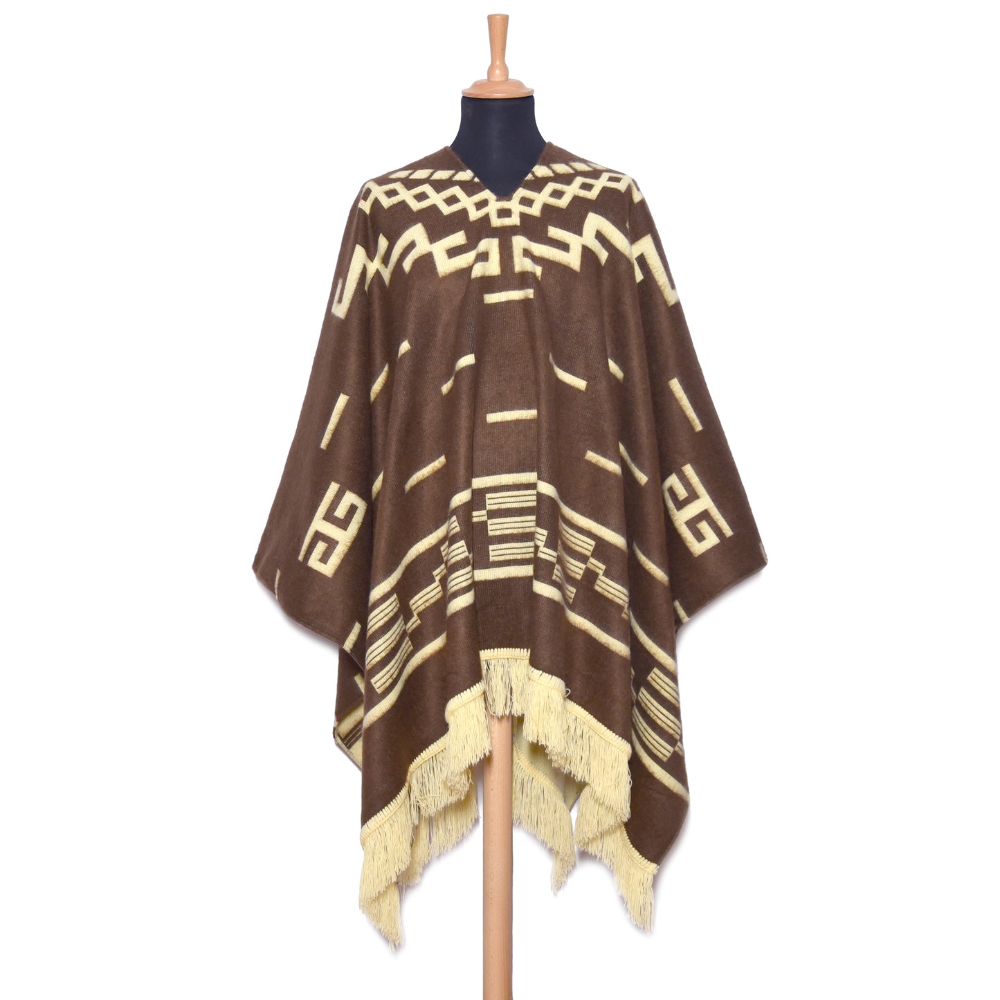 Brown Clint Eastwood Poncho: Handmade from Alpaca Wool - Laipaca: Handcrafted Alpaca Finery