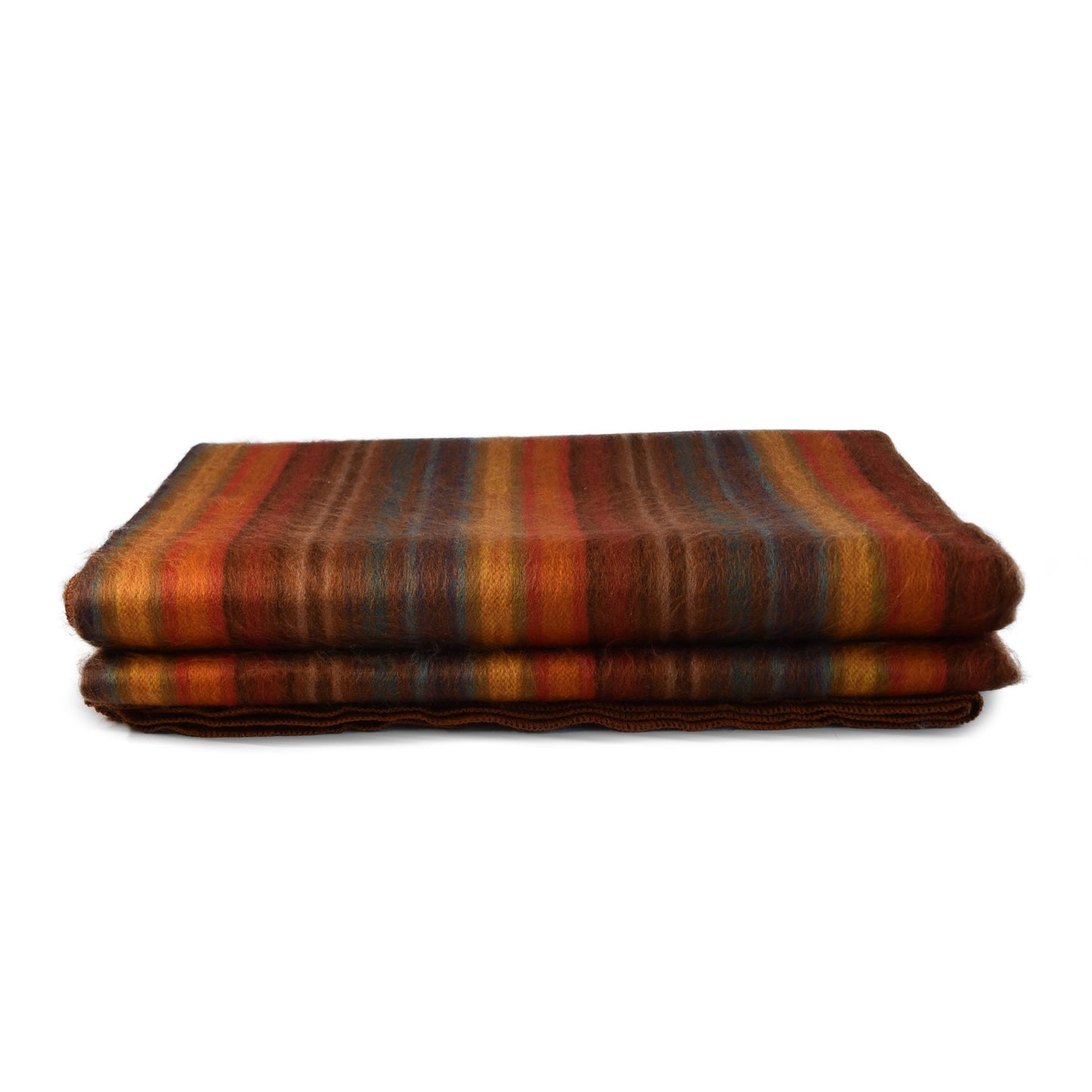 Autumn Sunset Orange Striped Baby Alpaca Wool Blanket Laipaca photo