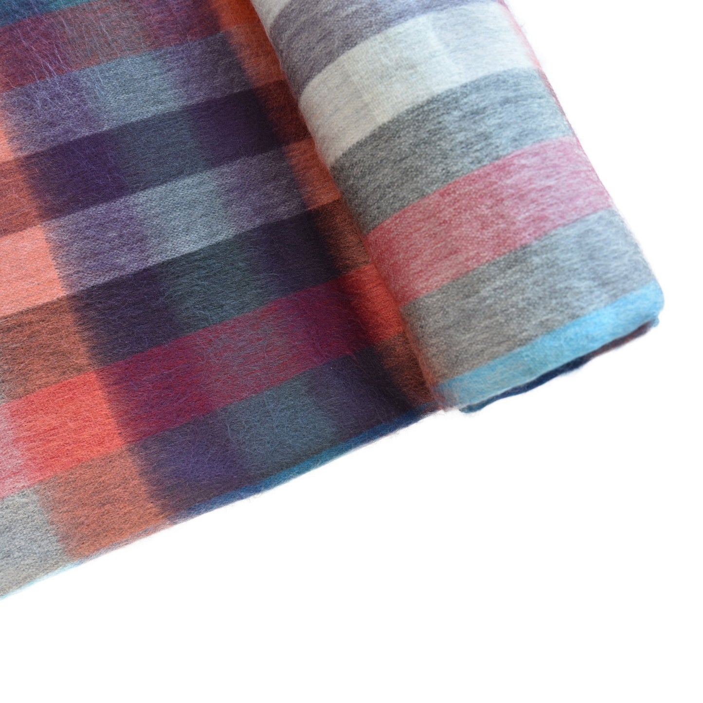 Color Harmony Plaid Alpaca Wool Blanket photo