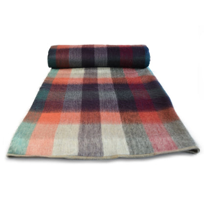 Color Harmony Plaid Alpaca Wool Blanket photo