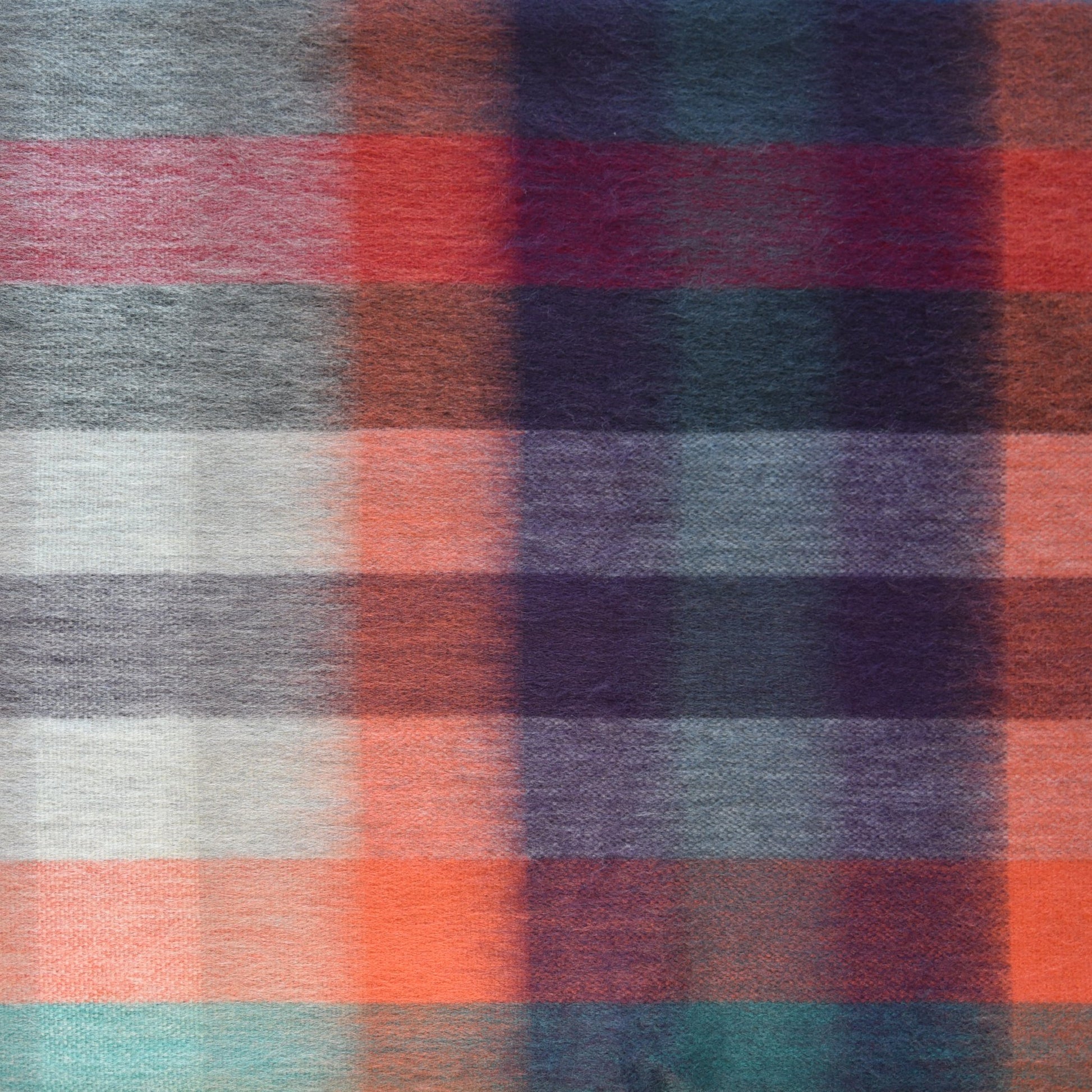 Color Harmony Plaid Alpaca Wool Blanket photo