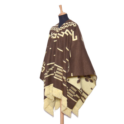 Brown Clint Eastwood Poncho: Handmade from Alpaca Wool - Laipaca: Handcrafted Alpaca Finery