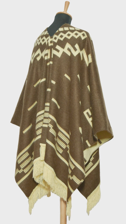 Brown Clint Eastwood Poncho: Handmade from Alpaca Wool