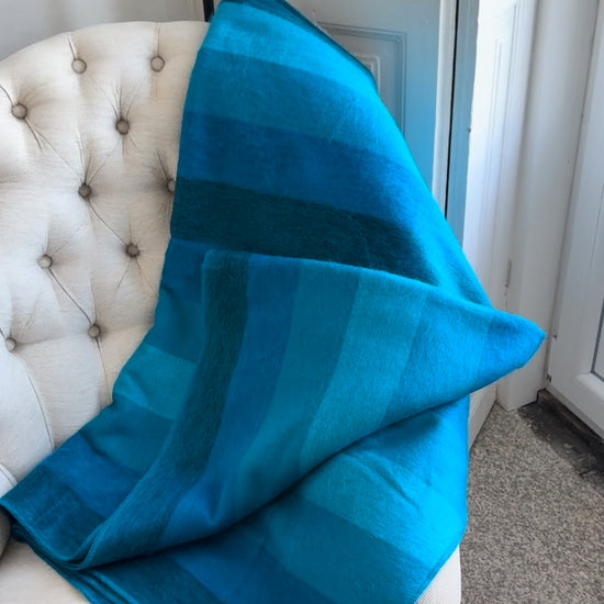 Blue alpaca throw blanket