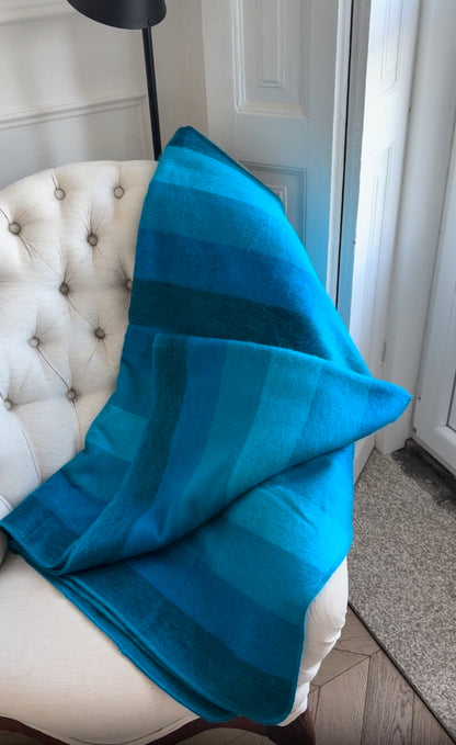 Blue alpaca throw blanket