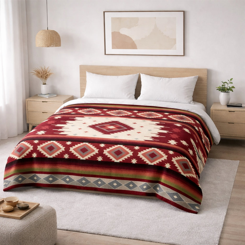 red aztec blanket aplaca