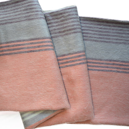 Gradient Striped Baby Alpaca Wool Blanket 90" x 70" - Laipaca: Handcrafted Alpaca Finery